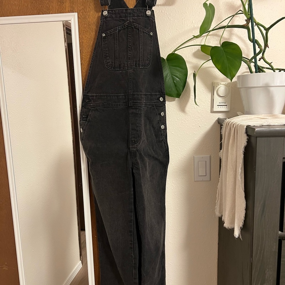 Black Denim Overalls